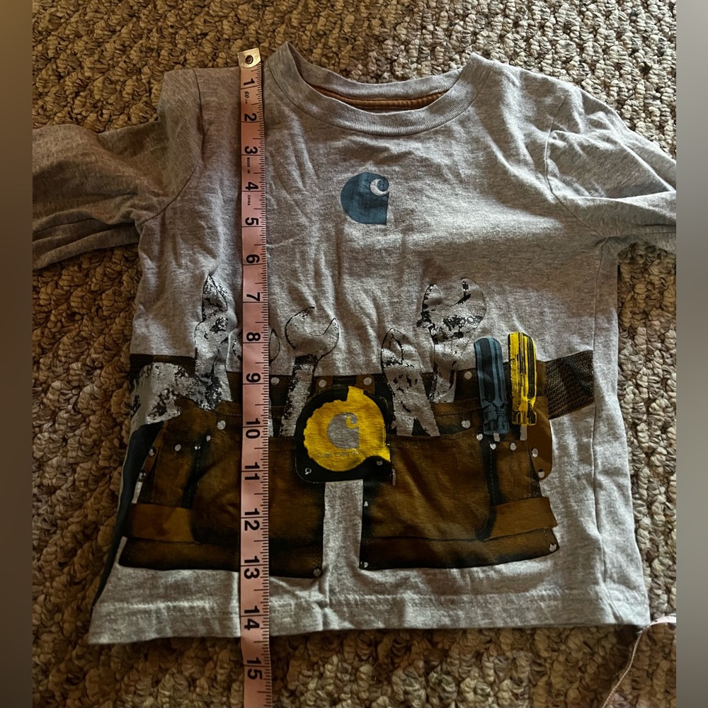 Carhartt Youth size 2T Grey Tool Belt Long Sleeve Shirt - Picture 7 of 7